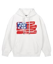 Biel American Flag Pretzel Hoodie White L