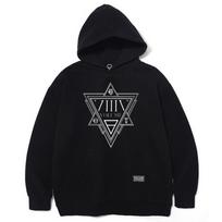 Eight Volume [Fleece-Lined] Ev Star Emblem Oversized Hoodie Black/One Size