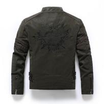 Vyriška rudens/žiemos matinė odinė Slim Fit motociklininko striukė L