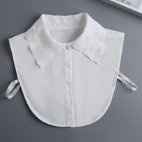 Vintage Lapel Half Shirt Fake Collar for Women Removable Blouse Tops White False Collar Woman Sweater Shirt Detachable Collars gray