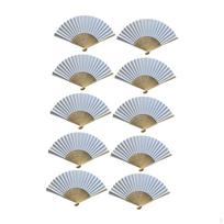 10Pcs Folded Fan Handheld Wedding Fans for Picnic Performance Office Bridal Home