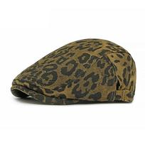 Vintage Leopard Print Beret Women's British Peaked Cap Vintage Progressive Hat Painted Hat leopardas