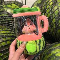 Animacinis vaisių sulčiaspaudės pliušinis žaislas Vynuogės/Apelsino/Banano maišelio pakabukai Maišytuvo žaislas Raištelis Besisukantys pliušiniai raktų pakabukai Watermelon