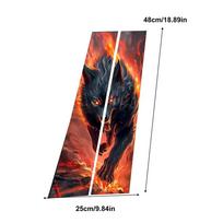 Black Wolf Engulfed In Flames Car Stickers Window Pillar Posts Molding Cover Vehicle Center Pillar Sticker Car Accessory black