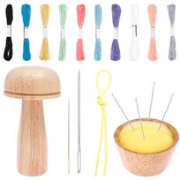 Mini Darning Tool Set Mushroom Knit Patch Kit DIY Weaving Repair Tools Multi-purpose Sewing Kit for Mending Jeans and Clothes