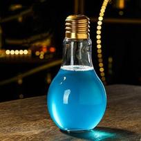 1pc Creative Bulb Fashion Cute Milk Juice Light Bulb Shape Cup 100/200/300/400/500ml Party Plastic Bottle Cocktail Tool 100ml