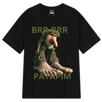 Brr Brr Patapim T Shirt Funny Italian Brainrot Meme Graphic T-shirt Men Women Summer High Quality Cotton O-Neck T-shirts Tops S juoda