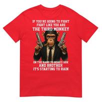 Fight Like The Third Monkey Noah Ark Rain Funny TShirt S