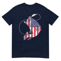 Bass Fishing Fish American Flag Patriotic Fourth Of July Tshirt S