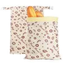 2 Packs Reusable Beeswax Bread Bags, Cotton Homemade Sourdough Bread Bags, Perfect Bag for Home-Baked, 12x17 inch Purple flowers
