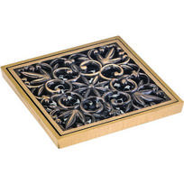 Žalvarinis grindų sifonas viešbučiams Kvadratinis grotelės su sifonu dušui Grindų sifonas (as the picture,Brass) gray