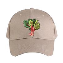 Vibrant Rhubarb illustration for Gardening Woman Man Baseball Cap Adult Adjustable with Curved Brim Hiking Fishing Hat Adjustable