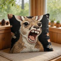 2D Scream Animals Retro Cushion Cover Silky Short Plush Invisible Zipper Dustproof Sofa Pillow Case For Home Decor 30x30cm