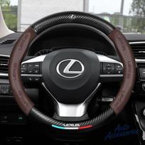FA138cm Universal Carbon Fiber Leather Car Steering Wheel Cover Anti-Slip For Lexus ES300 RX330 RX300 GS300 IS250 IS200 NX RX LX GX