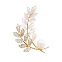 Elegant Leaf Brooch Pin for Women Suit Lapel Jacket Coat Scarf Accessory one size auksas