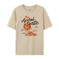 Aperol Spritz Printed Unisexs Tshirt Retro Cocktail Graphic Tees Alcohol Drink Tshirts Unisex Vintage Top Unisexs Clothing S