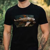 T-Shirt Herren Steampunk Hai Motiv Baumwolle Größe XS bis 5XL XXXXL