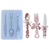 Knife- Fork Spoon Silicone Epoxy Mold DIY Keychain Crafting Mould for Valentines 1