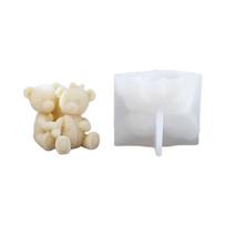 Cute Lovers Bear Epoxy Resin Mold Making Soap Melt Resin Clay Home Decorations L