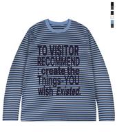 Graver [Unisex] Visitor Striped Long Sleeve_3 Colors Ivory Black/M