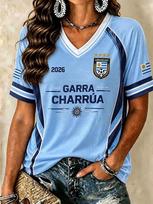Uruguay Football Fan T-shirt  Sleeved Breathable Quick Drying Street Wear Casual Football Shirt Fashionable FamilyMatching S