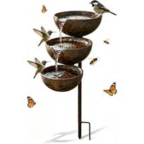 Three-Tier Rain Catcher Bird Bath Self-Filling Outdoor Bird Bath, Metal Garden Rain Catcher, Bird Water Bowl