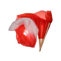 Gradient Color Dance Long Fan Imitation Silk Yangko Dance Props Belly Dancing Fan  Women Style E