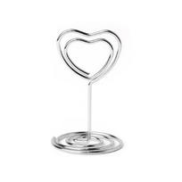 Kortelių stovas Vestuvių reikmenys Stalo numerių laikiklis Spaustukai Stovas Vietos kortelės Nuotraukos Klipsai Silver-Heart-50mm