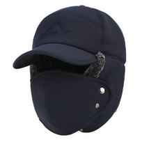 Windproof Windproof Ear Protection Pilot Hat Acrylic Fibers Winter Warm Ear Caps  Camping tamsiai mėlyna
