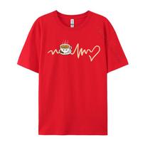 Kawaii Coffee Heartbeat Just Ride Mtb Mountain Bike Premium Cotton Tshirts For Unisex Tees Latest Lovers Day Tops Tees Printed S