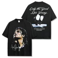 Vintažiniai Michael Jackson muzikiniai marškinėliai Vintažiniai roko retro marškinėliai Vasariniai grynos medvilnės vyriški marškinėliai Vaikų drabužiai Marškinėliai Y2k Moteris S gray