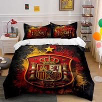 Spain Royal Crest Bedding Set  Bedding Duvet Cover Set Duvet Cover Pillowcases  (1 * Duvet Cover 2 * Pillowcases, without duvet insert) 135x200cm