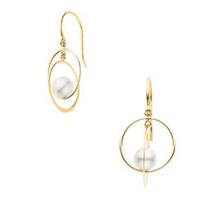Vendome Aoyama Earrings K10 Yellow Gold Akoya Pearl Double Circle AJVA2306 PA [Official]