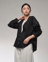 Joseon Color-Blocked Top Layered Jacket-Style Blouse Ivory/Free