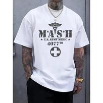 Men's T-Shirt Cotton with MASH U.S. Army Medic Design, Comfortable casual short-sleeved T-shirt in summer, PLUS SIZE 2XL balta