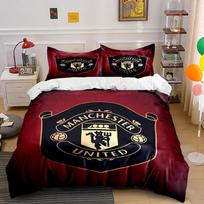 Manchester United Bedding Set Bedding Duvet Cover Set Duvet Cover Pillowcases  (1 * Duvet Cover 2 * Pillowcases, without duvet insert) 135x200cm black