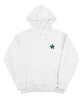 Graver [Unisex] Green Flower Smile Embroidered Hoodie_Melange White Meange White/S