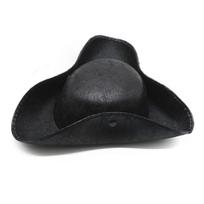 Jack Hat Cosplay Pirate Hat Solid Color Adult Tricorn Hat Western Cowboy Hat  Photography Props juoda