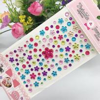 Crystal Rhinestones Face Tattoo Stickers DIY Disposable Diamond Face Makeup Decoration Acrylic Sticker Drill Phone Eyes Sticker 8*12cm
