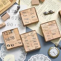 Yuezhen angliški lotoso medžio antspaudai kasdieniam užrašų knygelės dekoravimui Weekday Abbreviations white