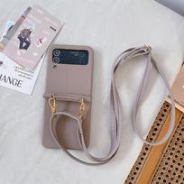 Crossbody PU Leather Phone Case for Samsung Galaxy Z Flip 6 5 4 3 Flip6 Flip5 Flip4 Flip3 5G Protective Shockproof Cover Galaxy Z Flip6