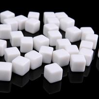 10pcs/set 16MM Blank White Dice Set Acrylic Rounded D6 Dice Cubes for Game, Party, Fun, DIY Sticker and Math Teaching, Pack of 10 balta