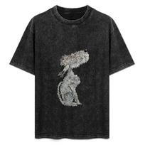 Grey Dog Sitting Pretty Blue Bedlington Terrier T-Shirt Customs Design your own animal prinfor boys tee shirts for men S