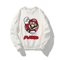 Super Marios Bros Cartoon Sweatshirt for Children Anime Figures Luigi Toad Bowser Yoshi Peach Cosplay Long Sleeved Tops 100