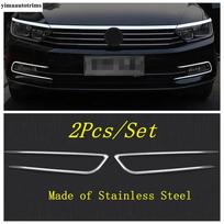 Front Bumper Head Fog Lights Lamps Eyelid Eyebrow Panel Cover Trim For Volkswagen Passat B8 2016 2017 2018 Exterior Accessories Stainless steel