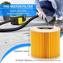 2 vnt. kasetinis filtras Karcher dulkių siurbliui WD3 Premium WD2 WD3 WD1 MV3 MV2 WD 3 P prailginimo rinkinys nuo smulkių dulkių CHINA
