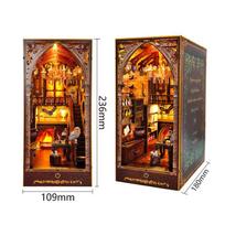 DIY Wooden Book Nook Magic Academy Dollhouses Miniature With Furniture Kit 3D Assemble Model Toy for Children Adult Gift Casa