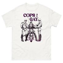 Cops Are Gay Tom Of Finland Graphic Tee White Gay Art Pop Punk Shirt S