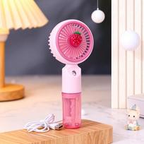 Three-speed Adjustable Moisture-boosting Spray Fan with Small Blades. Summer Cool USB Charging Handheld Cooling Fan. Fruit Spray