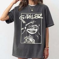 Gorillaz Band Print Short Sleeve TShirt Alternative Electronic Edm Dj Post Punk Band Shirt Unisex Unisex 2026 Summer Streetwear Top L